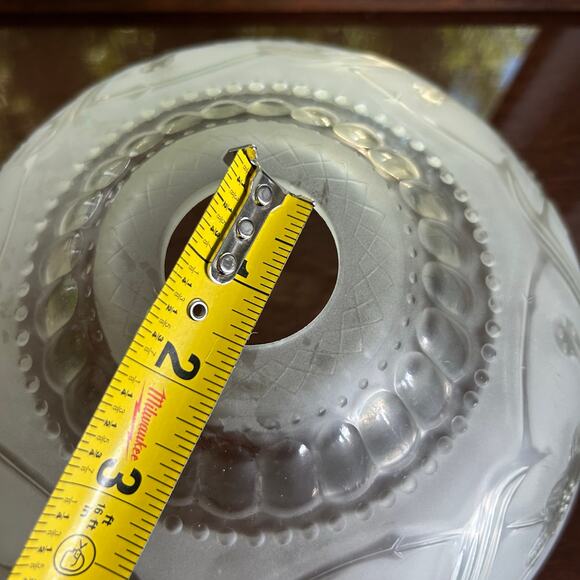 Vintage Frosted Glass Ceiling Light Shade 9.25” Floral Art Deco Style - Picture 10 of 14